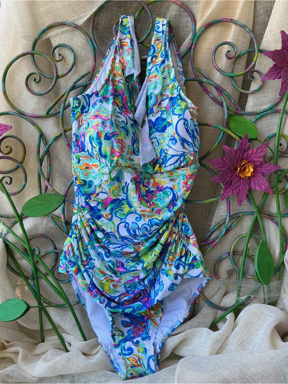 Floral Swirl One-Piece Swimsuit - Multi